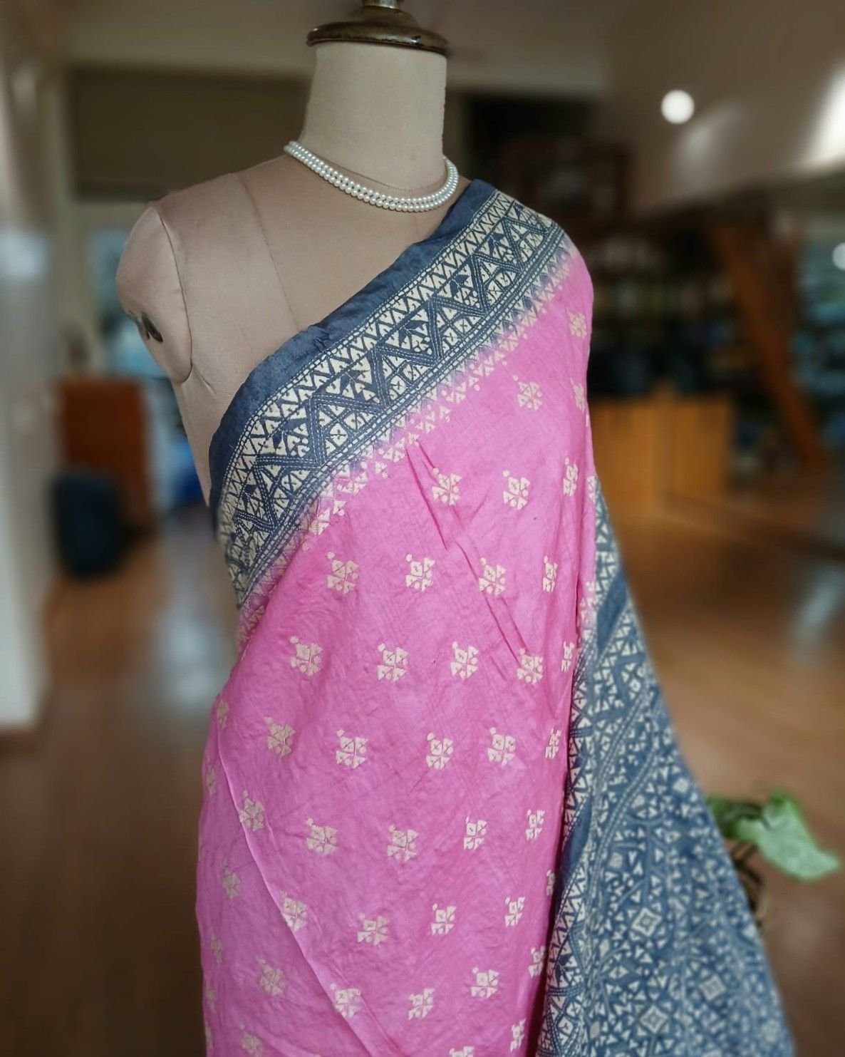 PadmaShree Takdira Begum’s Tussar Silk Kantha Saree - (TSKS0023) - Image 2