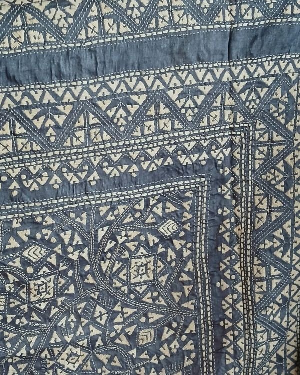 PadmaShree Takdira Begum’s Tussar Silk Kantha Saree - (TSKS0023) - Image 5