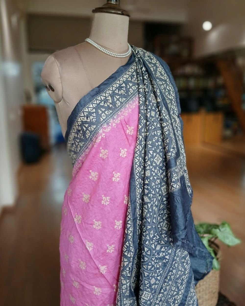 PadmaShree Takdira Begum’s Tussar Silk Kantha Saree - (TSKS0023) - Image 6