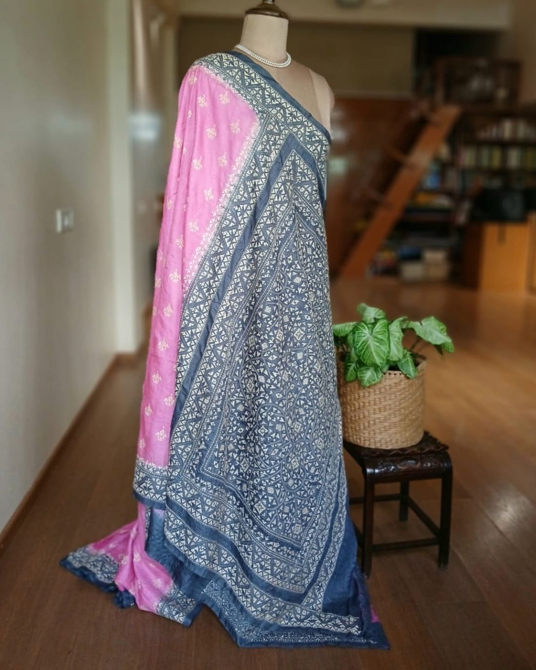 PadmaShree Takdira Begum’s Tussar Silk Kantha Saree - (TSKS0023) - Image 9