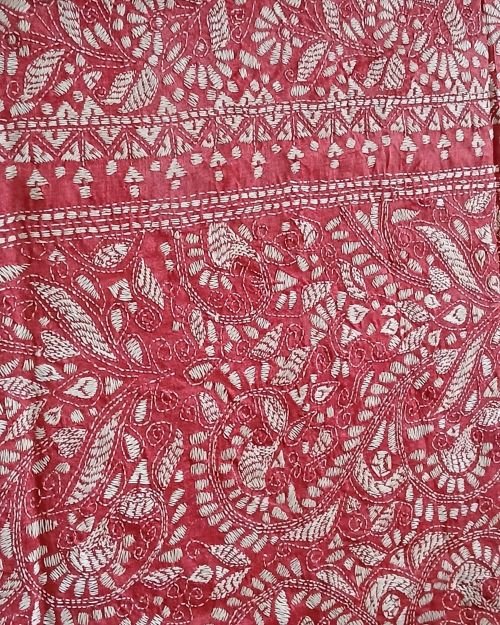 PadmaShree Takdira Begum’s Tussar Silk Kantha Saree - (TSKS0025) - Image 5