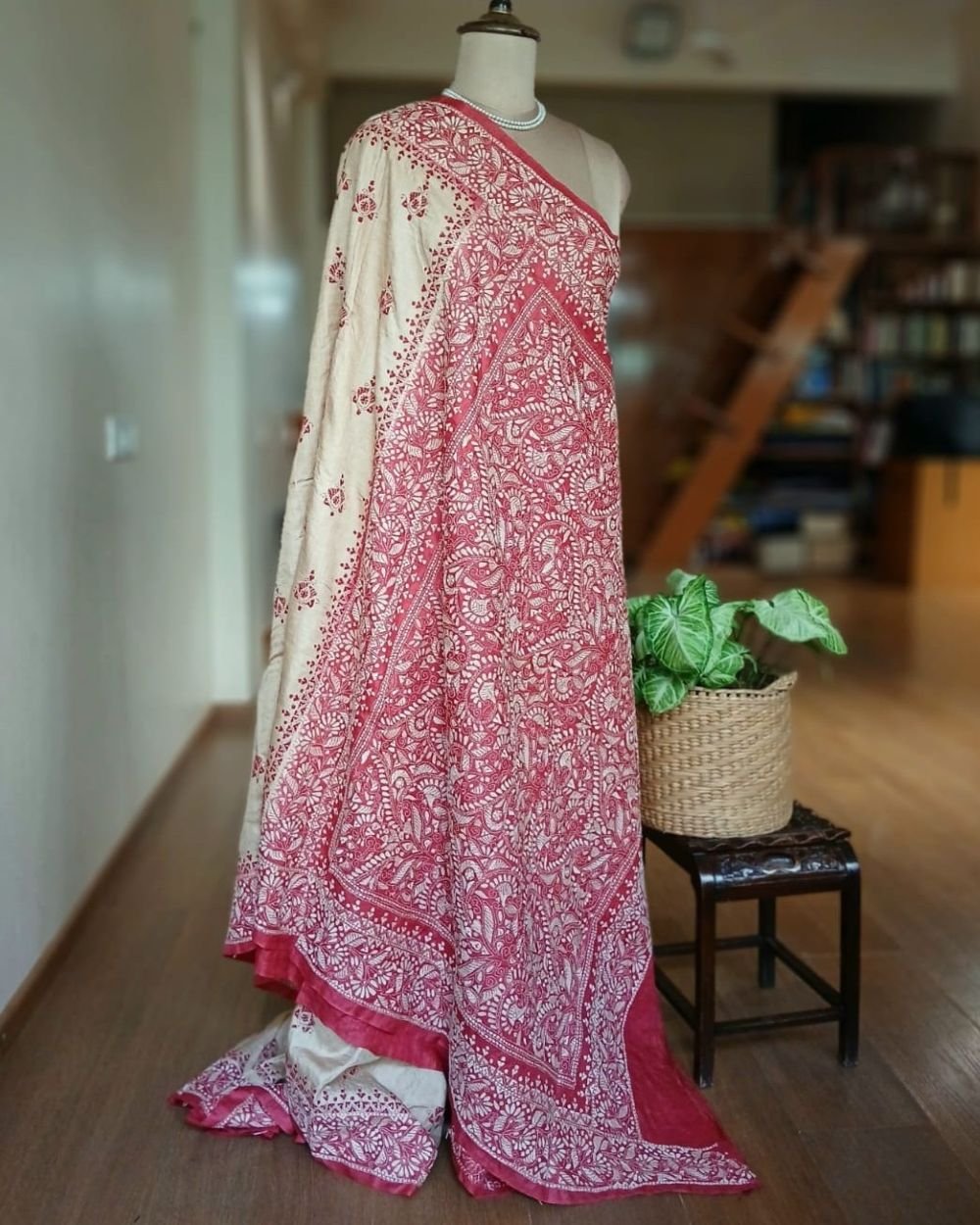 PadmaShree Takdira Begum’s Tussar Silk Kantha Saree - (TSKS0025) - Image 8
