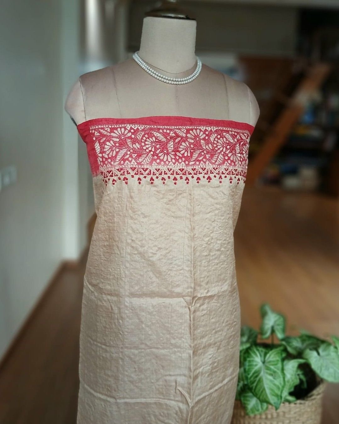 PadmaShree Takdira Begum’s Tussar Silk Kantha Saree - (TSKS0025) - Image 9