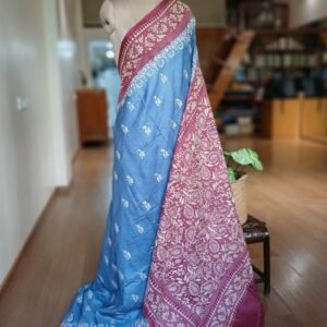 PadmaShree Takdira Begum’s Tussar Silk Kantha Saree - (TSKS0027)