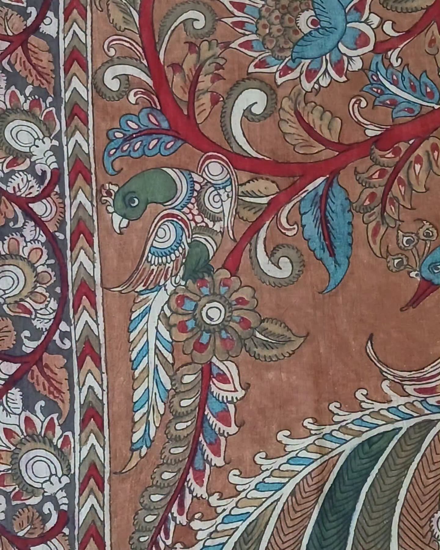 Tree of Life Pen Kalamkari Coth Painting in Natural Dyes - (TLPK0001) - Image 2