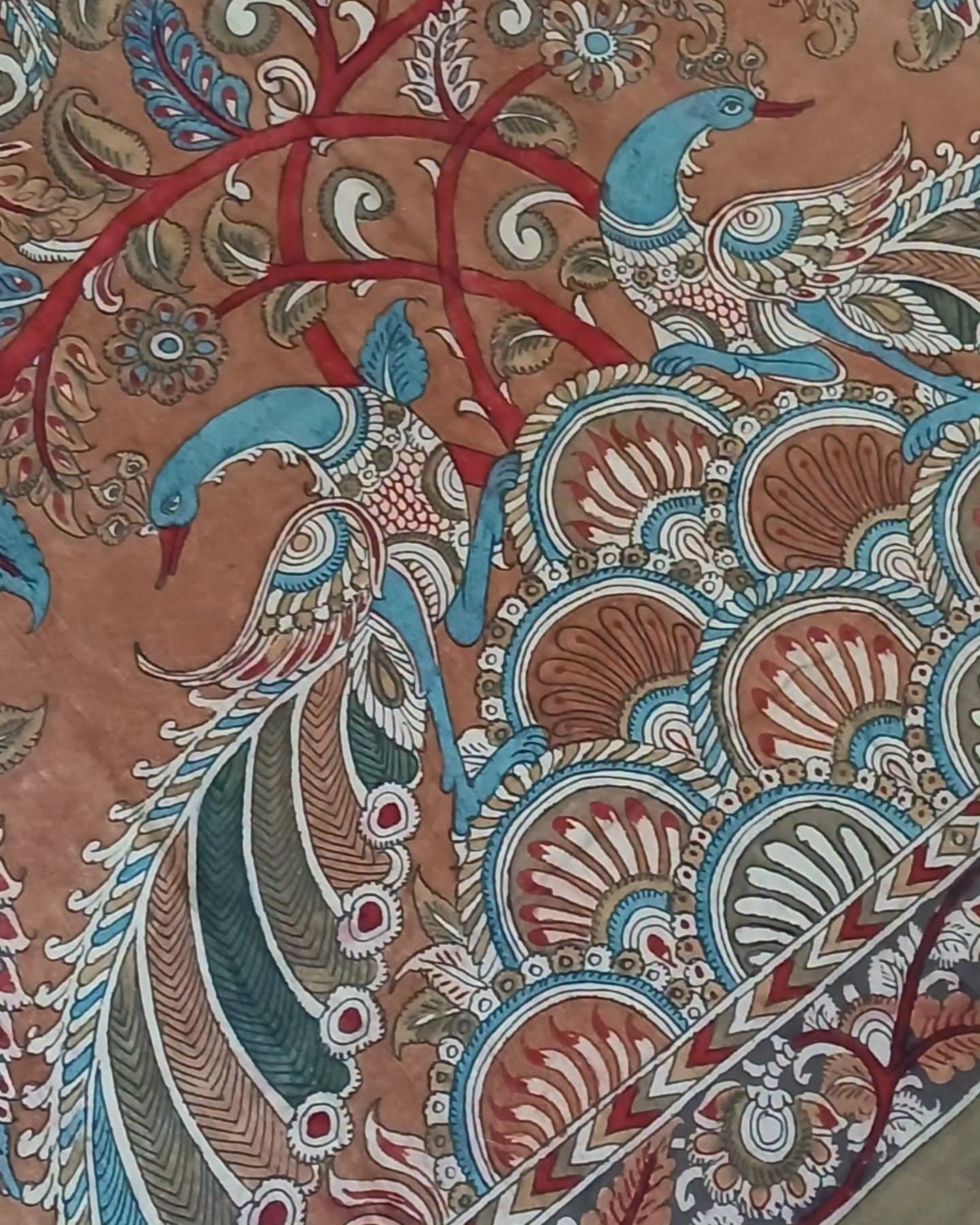 Tree of Life Pen Kalamkari Coth Painting in Natural Dyes - (TLPK0001) - Image 5