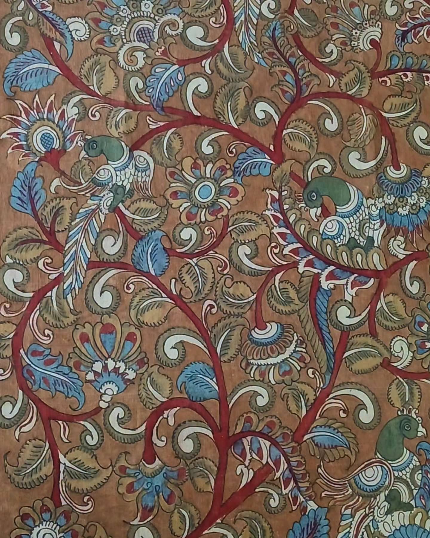 Tree of Life Pen Kalamkari Coth Painting in Natural Dyes - (TLPK0001) - Image 4