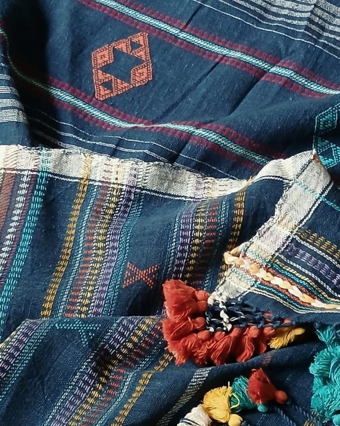 Bhujodi Saree Handwoven in Kala Cotton – (BHUJ1107) - Image 4