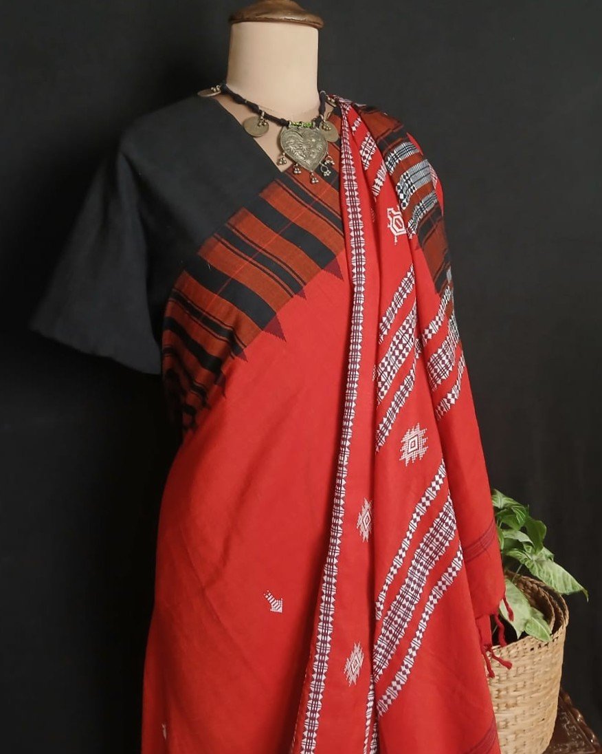 Kotpad Natural Dyes Cotton Saree – (CTKS0046) - Image 9