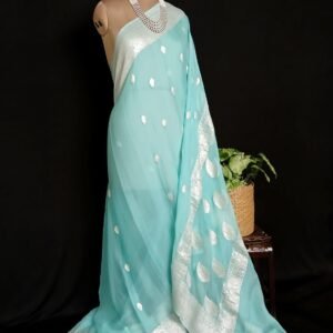 Georgette Pure Silk Handweave from Banaras – (GBHS1027)