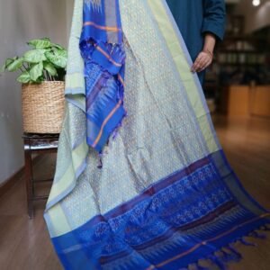Silk-cotton Ikat Dupatta from Telengana – (SCDT0062)