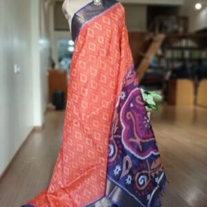 Handloom Single Ikat in Silk-Cotton Saree – (HSIS0035)