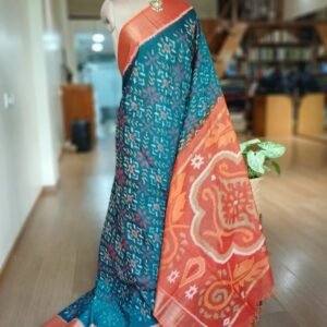 Handloom Single Ikat in Silk-Cotton Saree – (HSIS0037)