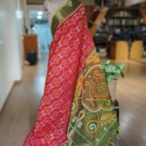 Handloom Single Ikat in Silk-Cotton Saree – (HSIS0039)