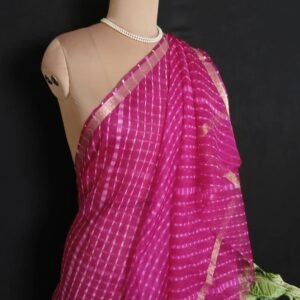 Hand tie-dye Leheriya on Kota Silk (HTKS1045)