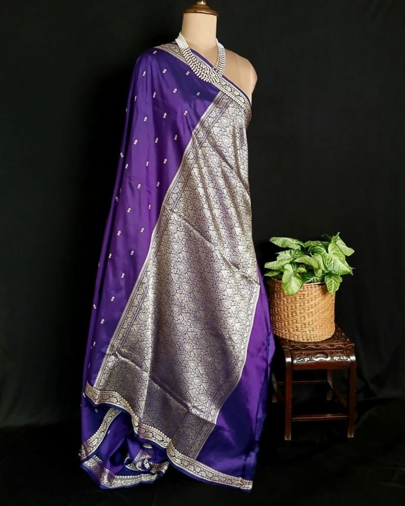 Banarasi No Zari Katan Silk Saree – (NZSS0038) - Image 6
