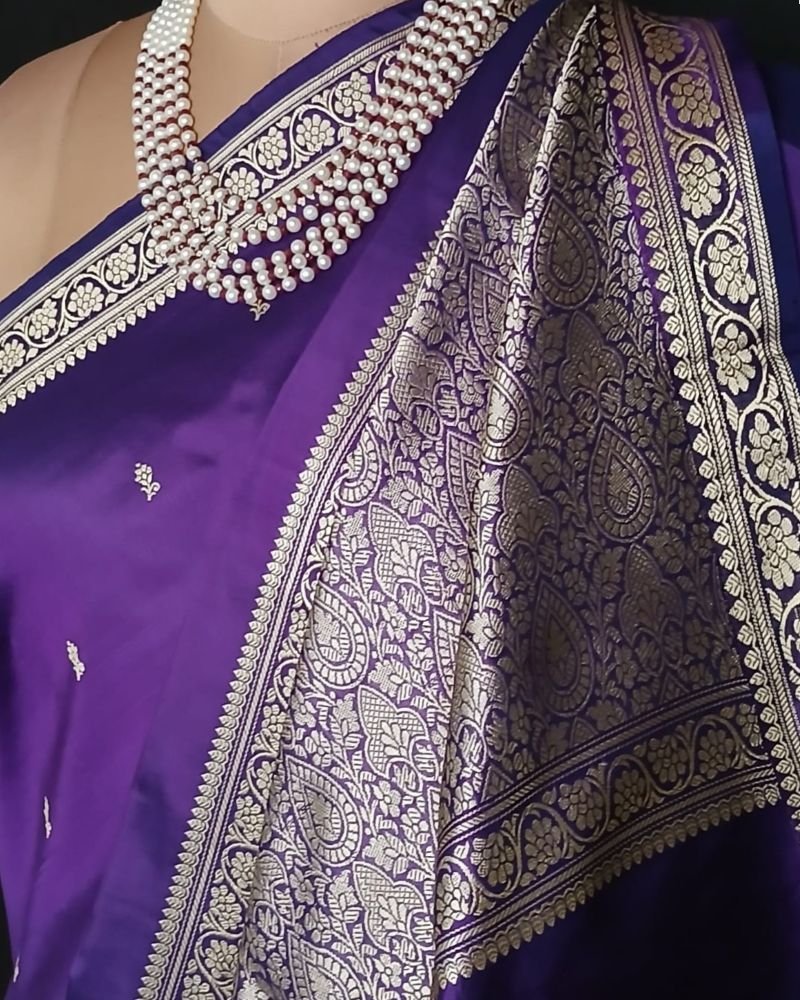 Banarasi No Zari Katan Silk Saree – (NZSS0038) - Image 5
