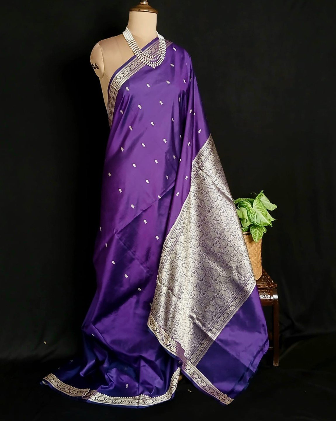 Banarasi No Zari Katan Silk Saree – (NZSS0038)