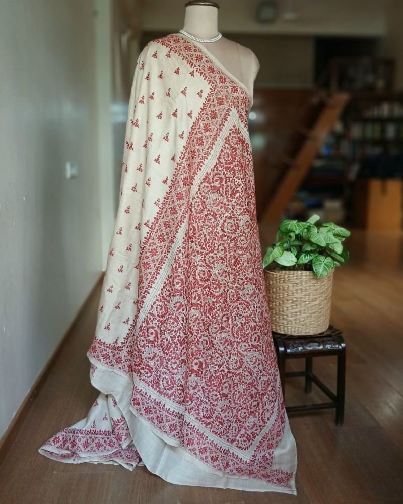 PadmaShree Takdira Begum’s Tussar Silk Kantha Saree – (TSKS0029) - Image 9