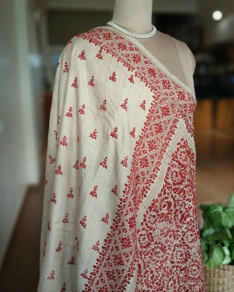 PadmaShree Takdira Begum’s Tussar Silk Kantha Saree – (TSKS0029) - Image 10