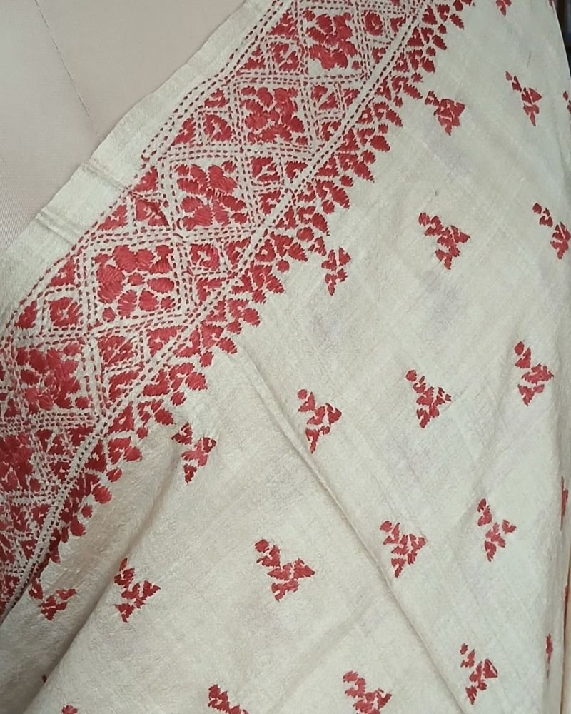 PadmaShree Takdira Begum’s Tussar Silk Kantha Saree – (TSKS0029) - Image 3