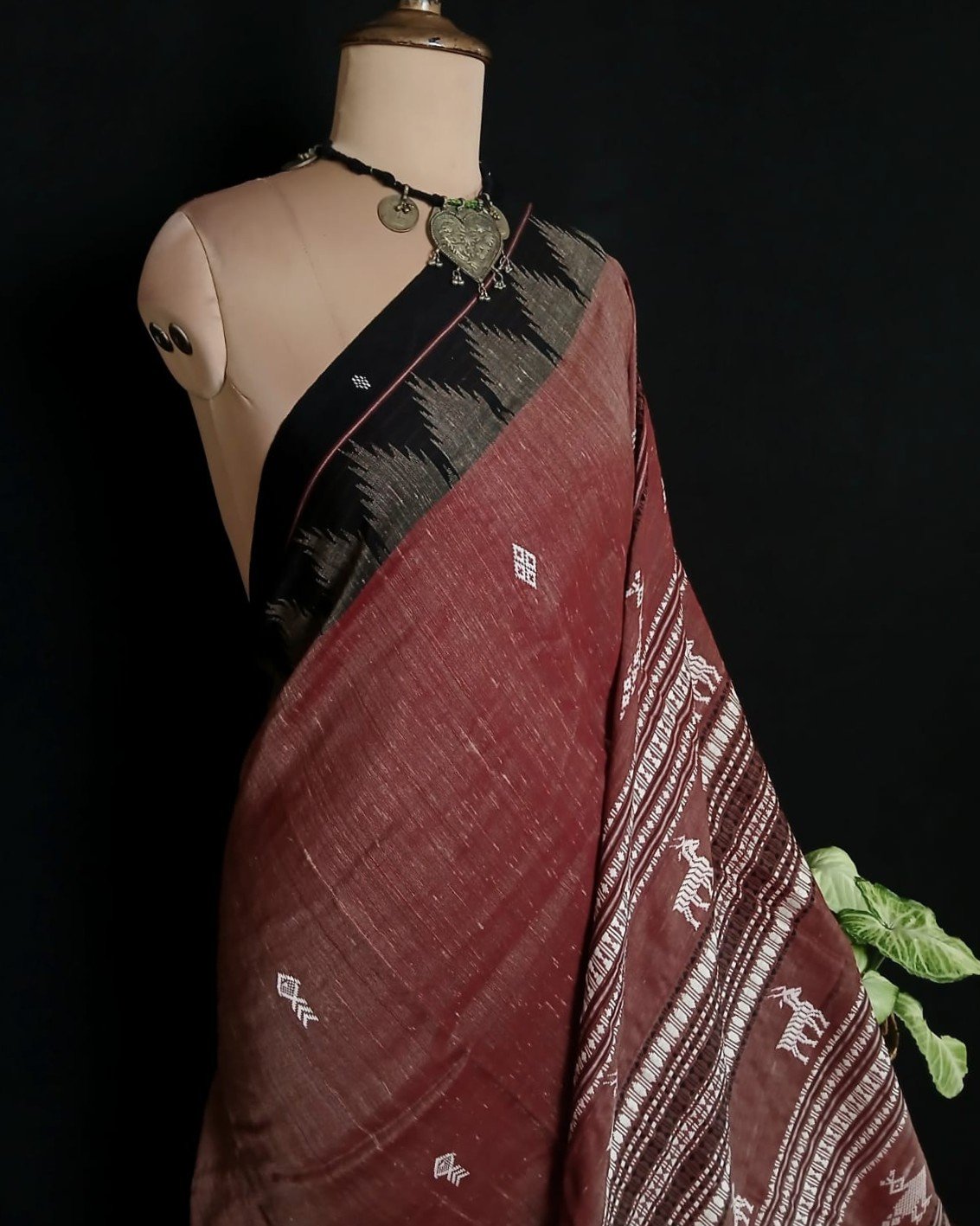 Natural Dyes Kotpad in Tussar Silk Weft and Cotton Warp – (CTKS0041) - Image 2