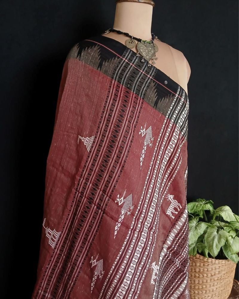 Natural Dyes Kotpad in Tussar Silk Weft and Cotton Warp – (CTKS0041) - Image 10