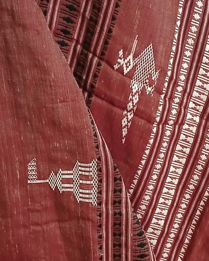 Natural Dyes Kotpad in Tussar Silk Weft and Cotton Warp – (CTKS0041) - Image 6