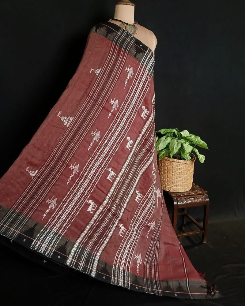 Natural Dyes Kotpad in Tussar Silk Weft and Cotton Warp – (CTKS0041) - Image 9