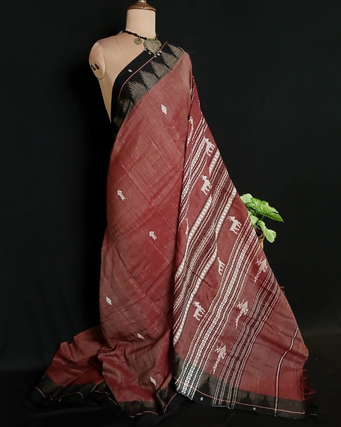 Natural Dyes Kotpad in Tussar Silk Weft and Cotton Warp – (CTKS0041)