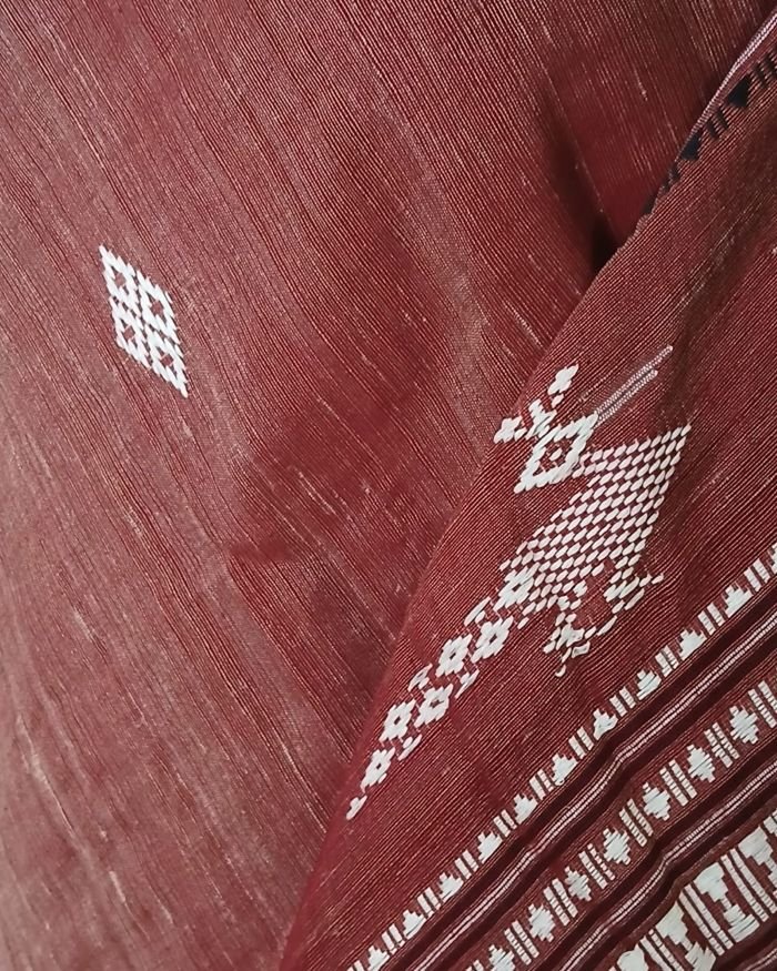Natural Dyes Kotpad in Tussar Silk Weft and Cotton Warp – (CTKS0041) - Image 4