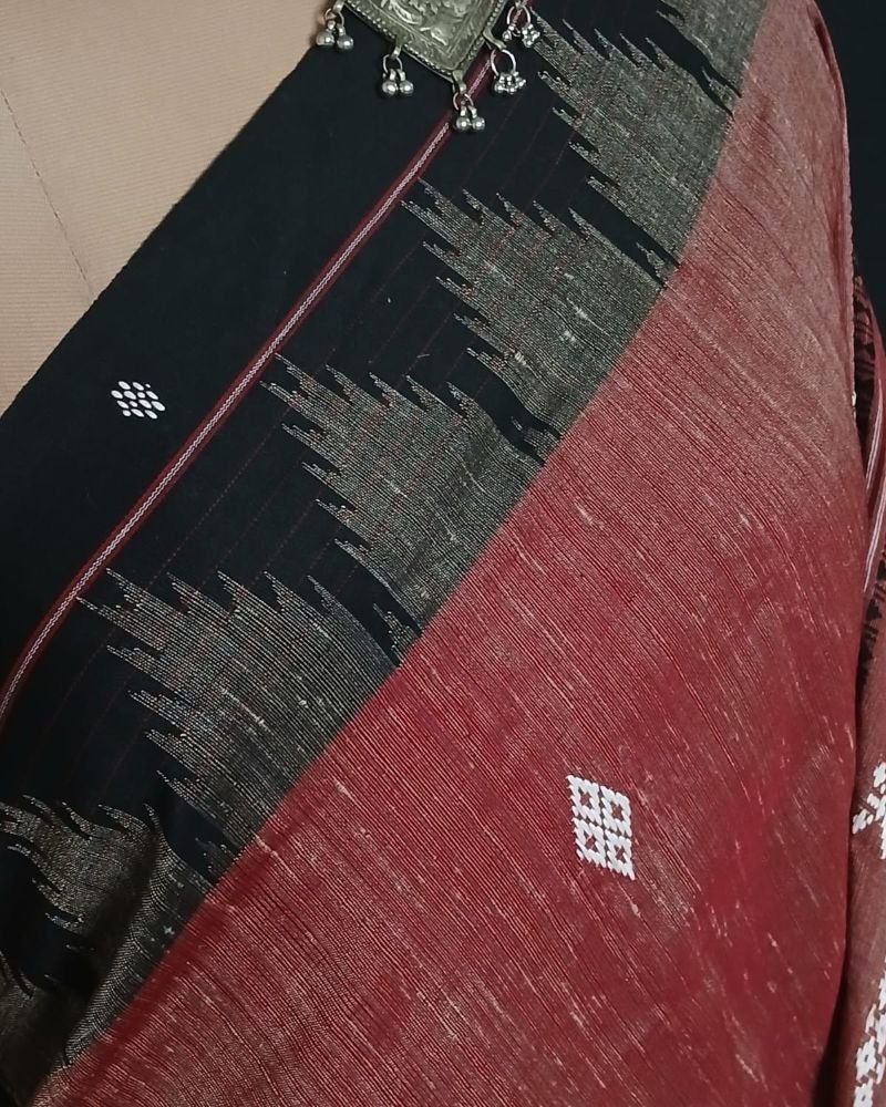 Natural Dyes Kotpad in Tussar Silk Weft and Cotton Warp – (CTKS0041) - Image 3