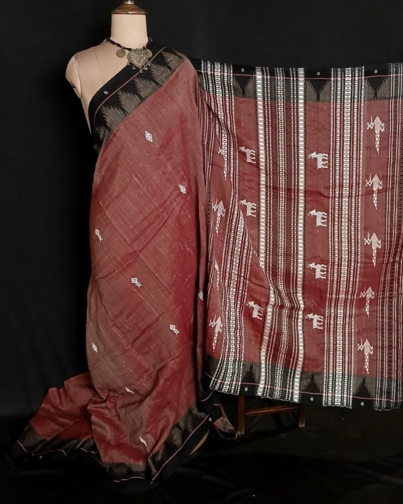 Natural Dyes Kotpad in Tussar Silk Weft and Cotton Warp – (CTKS0041) - Image 7