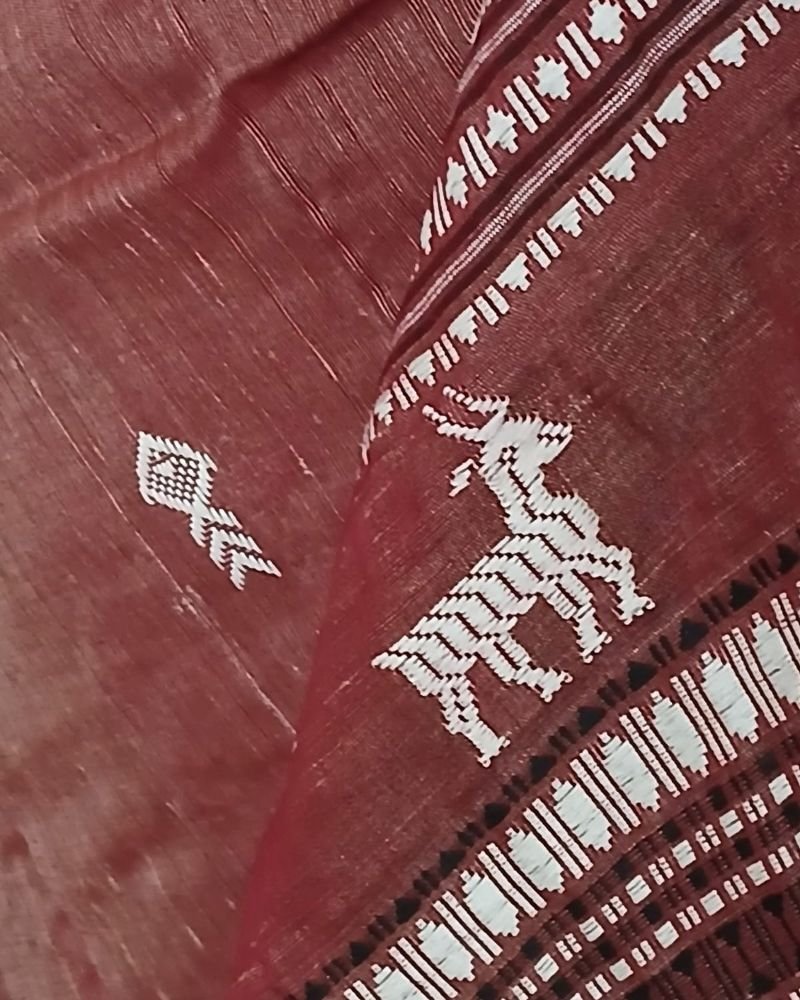 Natural Dyes Kotpad in Tussar Silk Weft and Cotton Warp – (CTKS0041) - Image 5