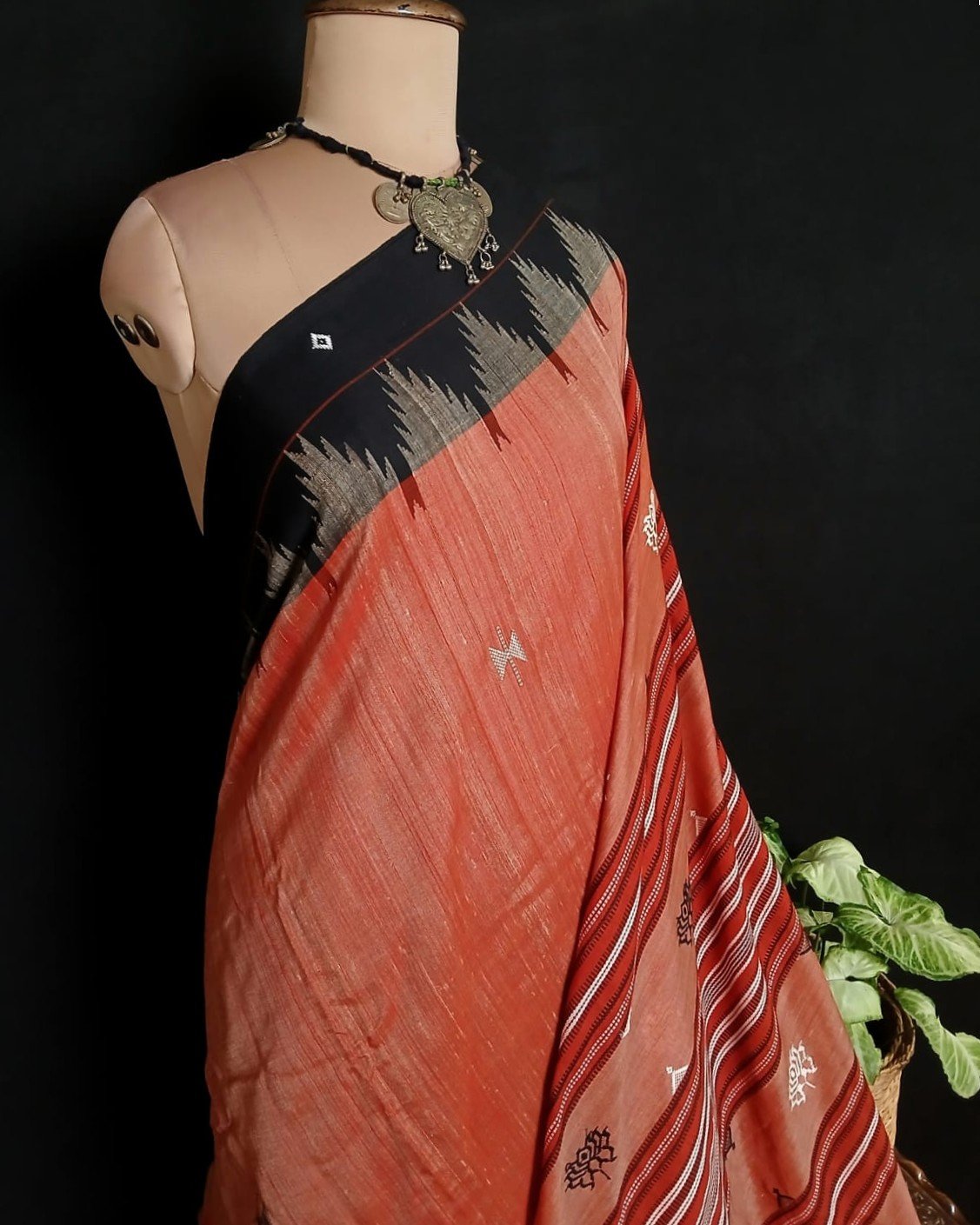 Natural Dyes Kotpad in Tussar Silk Weft and Cotton Warp – (CTKS0042) - Image 2