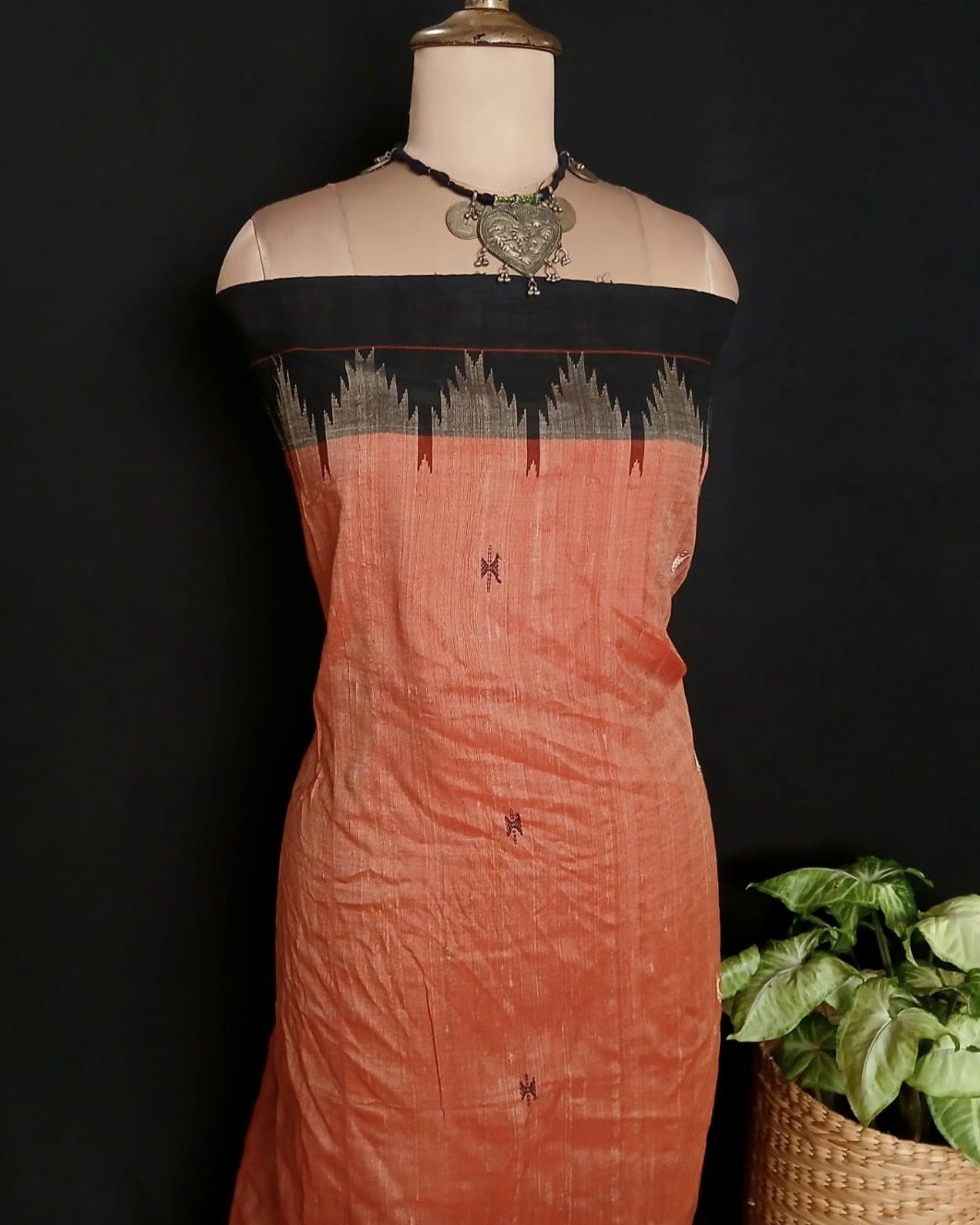 Natural Dyes Kotpad in Tussar Silk Weft and Cotton Warp – (CTKS0042) - Image 10