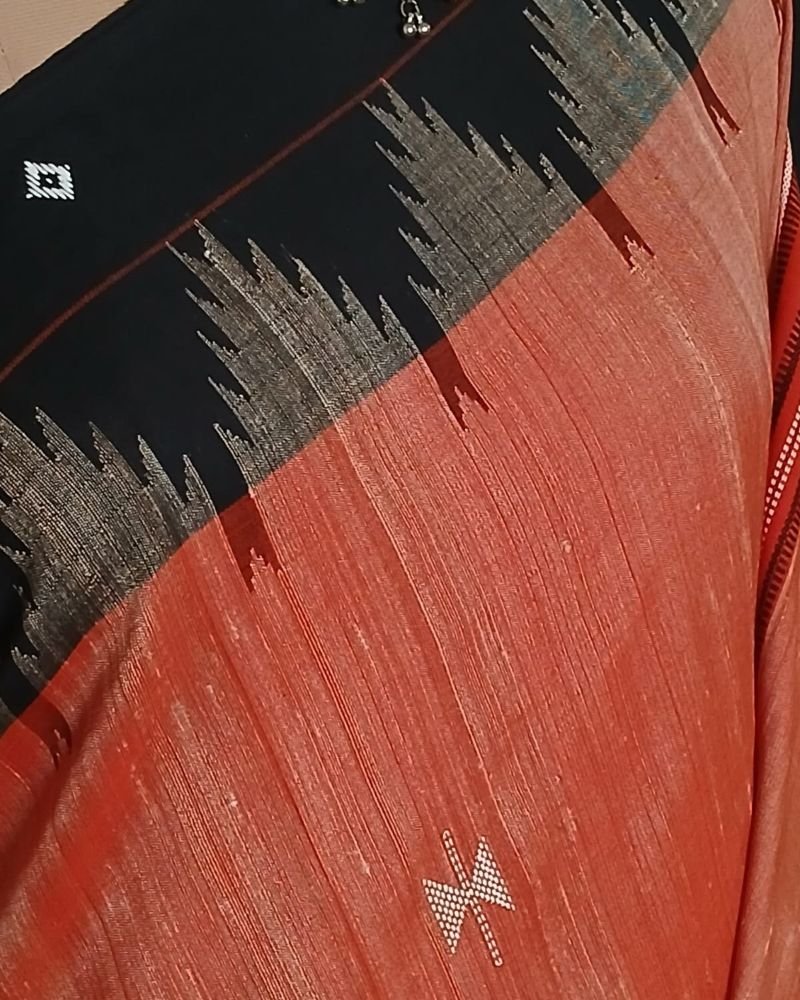 Natural Dyes Kotpad in Tussar Silk Weft and Cotton Warp – (CTKS0042) - Image 3