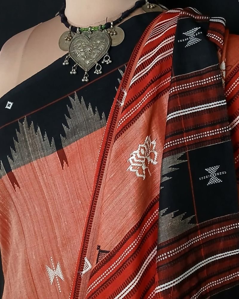 Natural Dyes Kotpad in Tussar Silk Weft and Cotton Warp – (CTKS0042) - Image 7