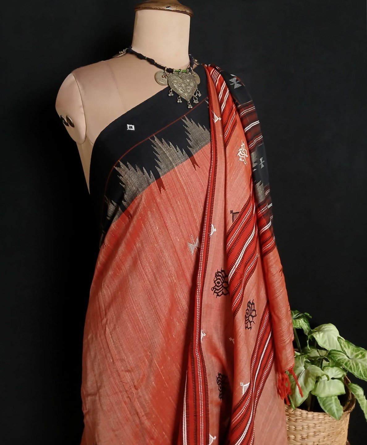 Natural Dyes Kotpad in Tussar Silk Weft and Cotton Warp – (CTKS0042) - Image 6