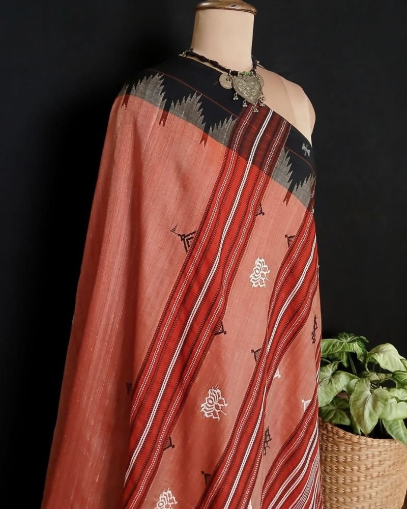 Natural Dyes Kotpad in Tussar Silk Weft and Cotton Warp – (CTKS0042) - Image 9