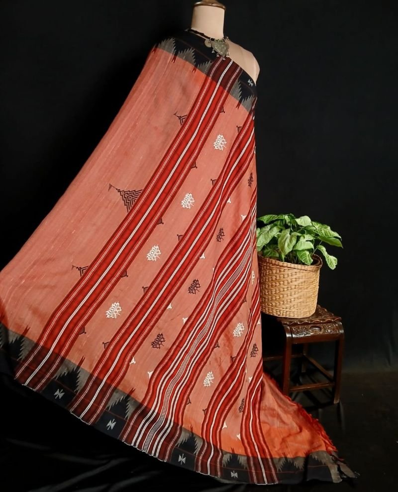 Natural Dyes Kotpad in Tussar Silk Weft and Cotton Warp – (CTKS0042) - Image 8