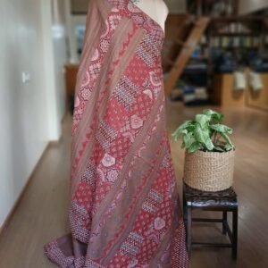 Ajrakh Applique Saree in Mul Cotton – (MCAS0016)