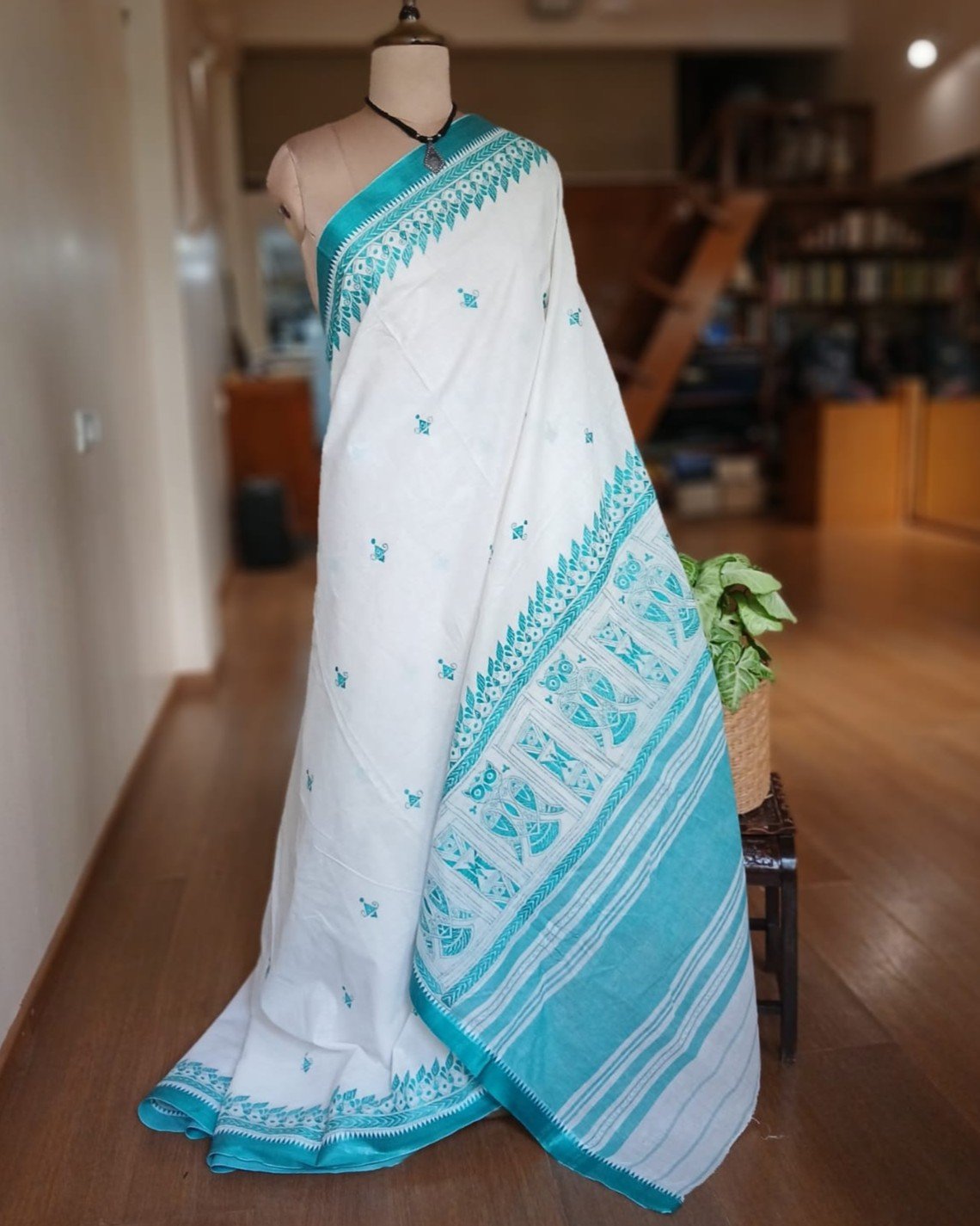 Cotton Kantha Saree from Santiniketan – (KNCS0013)
