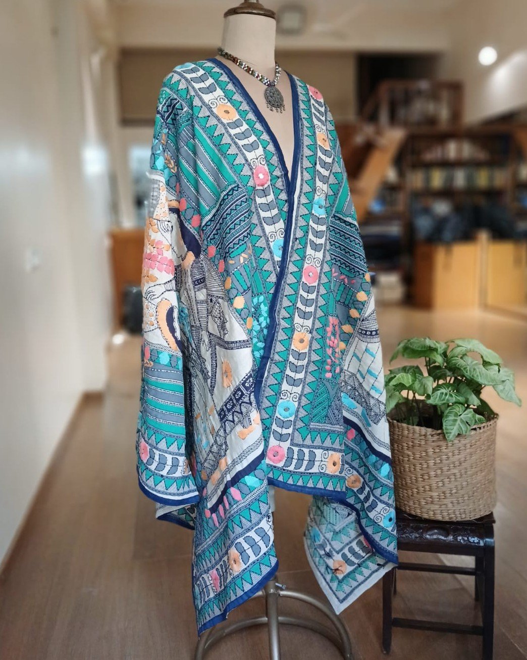 Hand Embroidered Dupatta from Punjab - (HEDP0010)