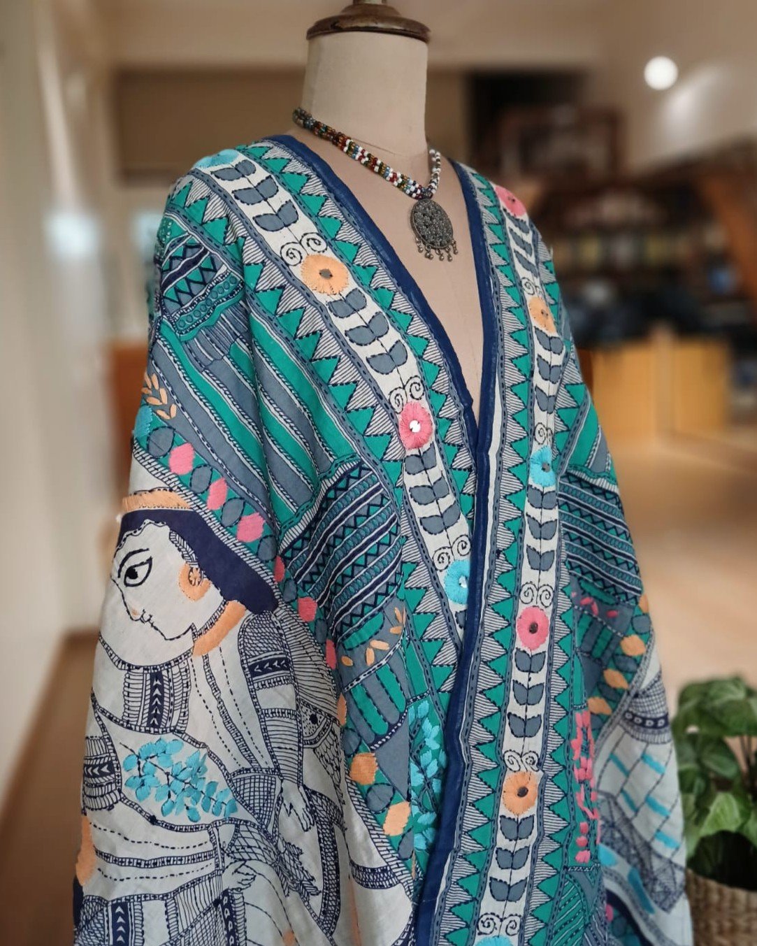 Hand Embroidered Dupatta from Punjab - (HEDP0010) - Image 2