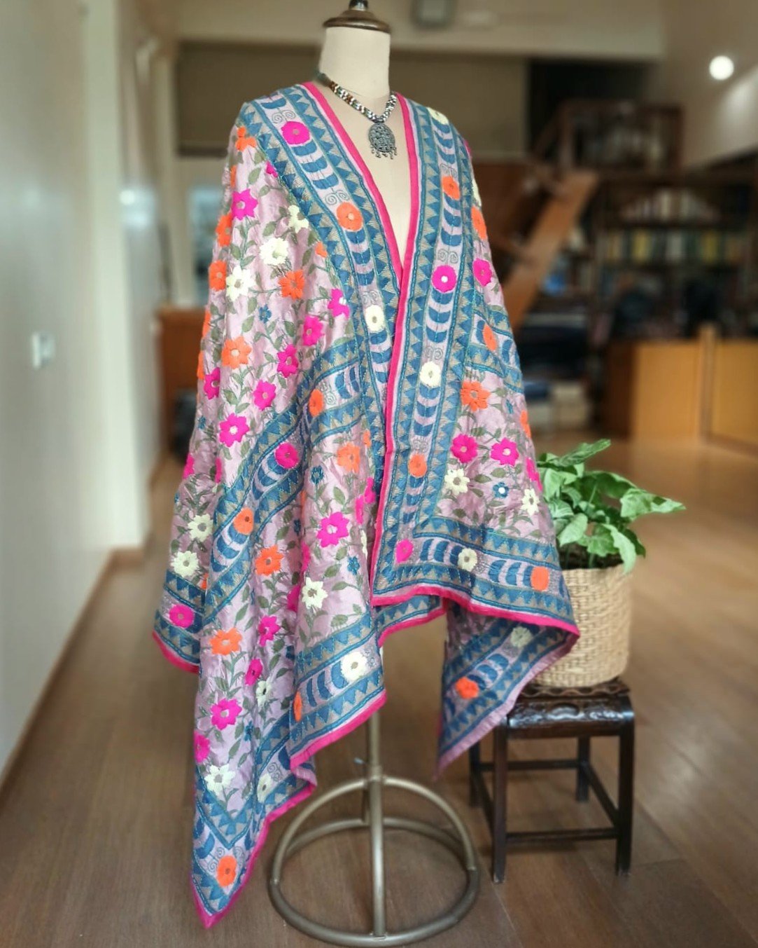Hand Embroidered Dupatta from Punjab - (HEDP0002)