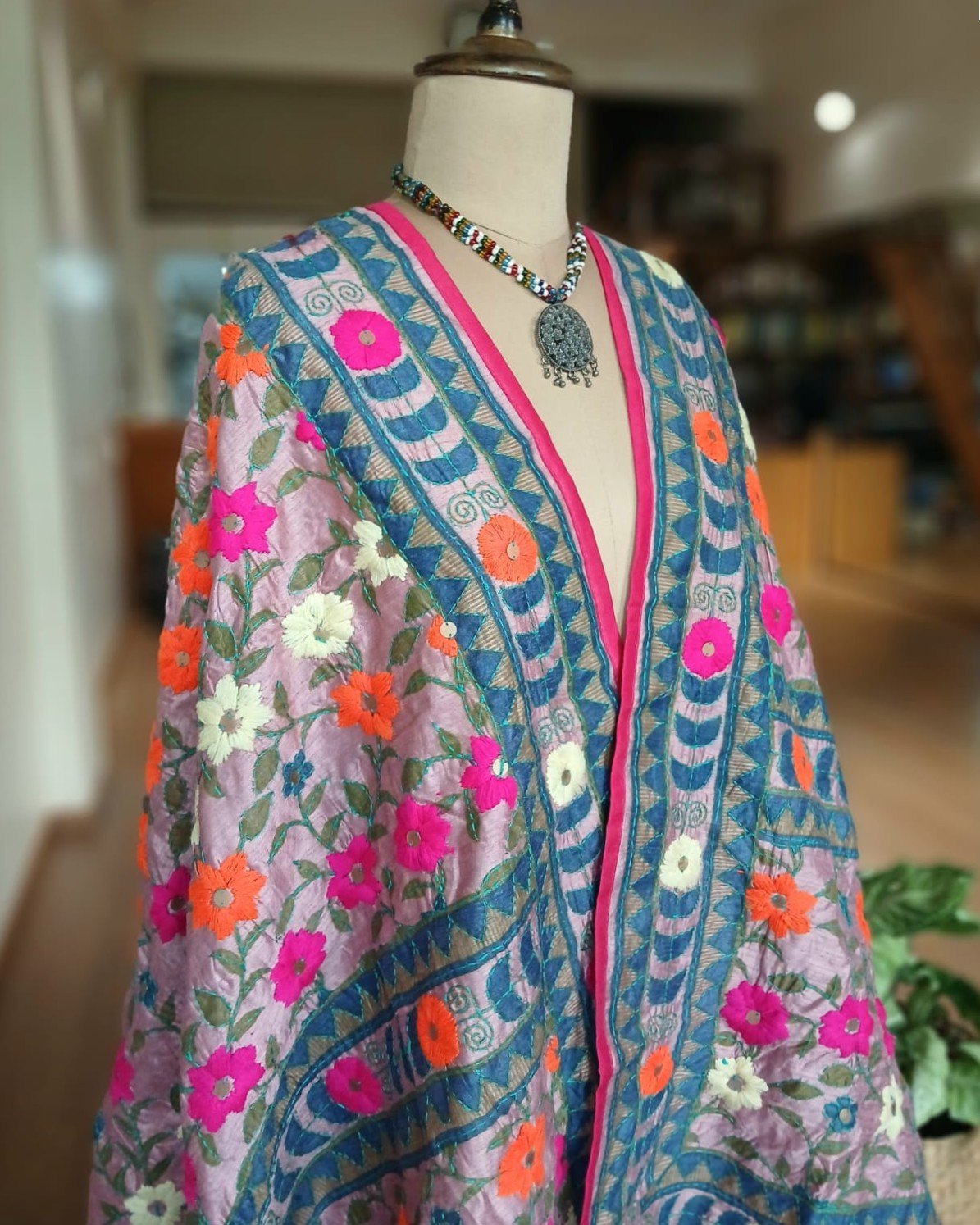 Hand Embroidered Dupatta from Punjab - (HEDP0002) - Image 2