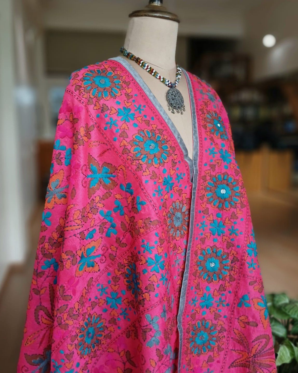 Hand Embroidered Dupatta from Punjab - (HEDP0005) - Image 2
