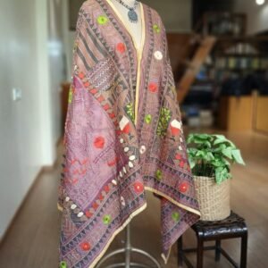 Hand Embroidered Dupatta from Punjab - (HEDP0006)