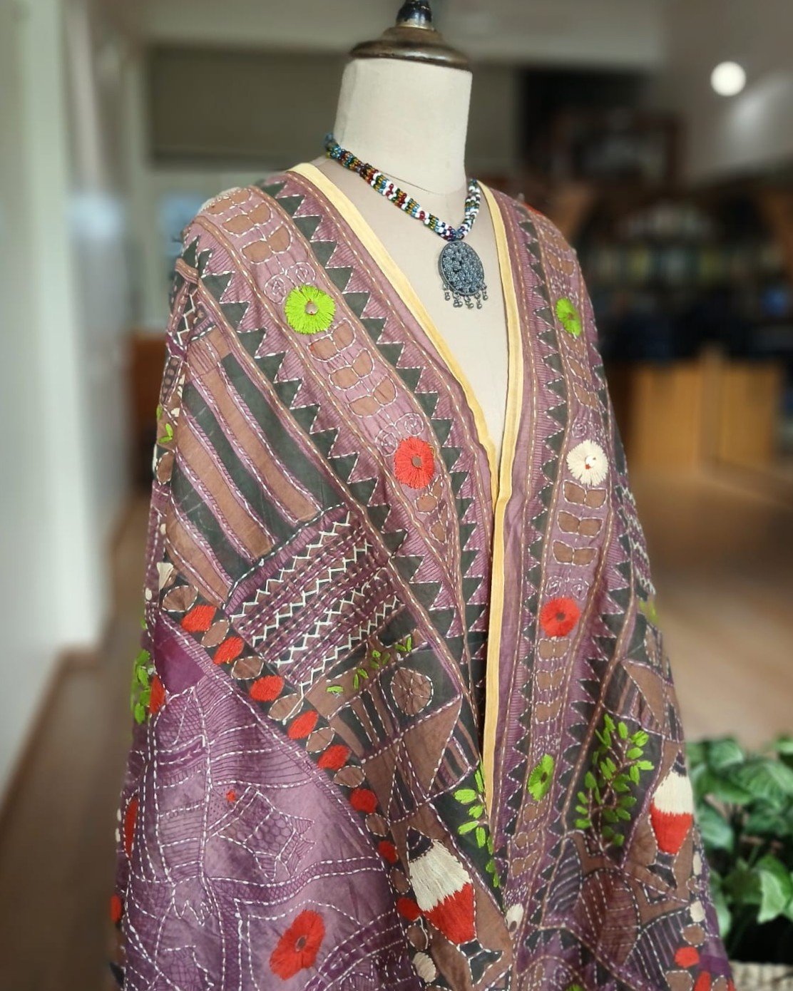 Hand Embroidered Dupatta from Punjab - (HEDP0006) - Image 2